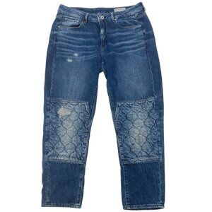 G-Star Raw Women’s Size 30 Quilted 7/8 Boyfriend Blue Mid Rise Restored Jeans